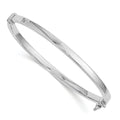 Leslie's 14K with White Rhodium Plating Polished Hinged Bangle