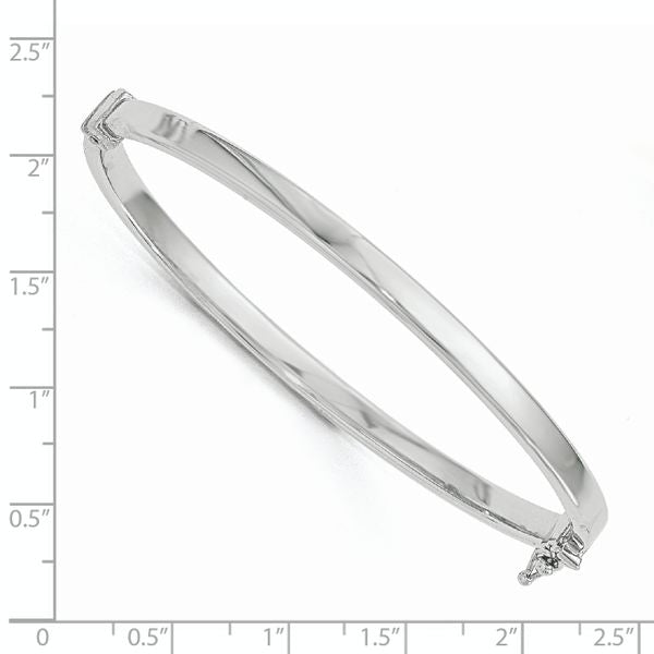 Leslie's 14K with White Rhodium Plating Polished Hinged Bangle - Image 2
