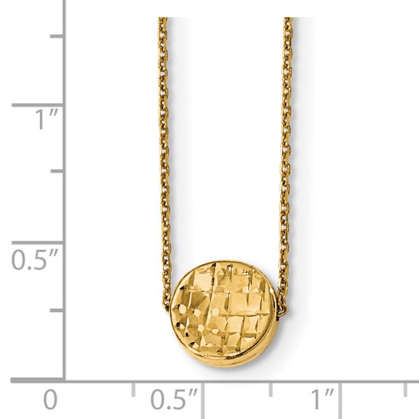 14K Polished D/C Round Necklace - Image 3