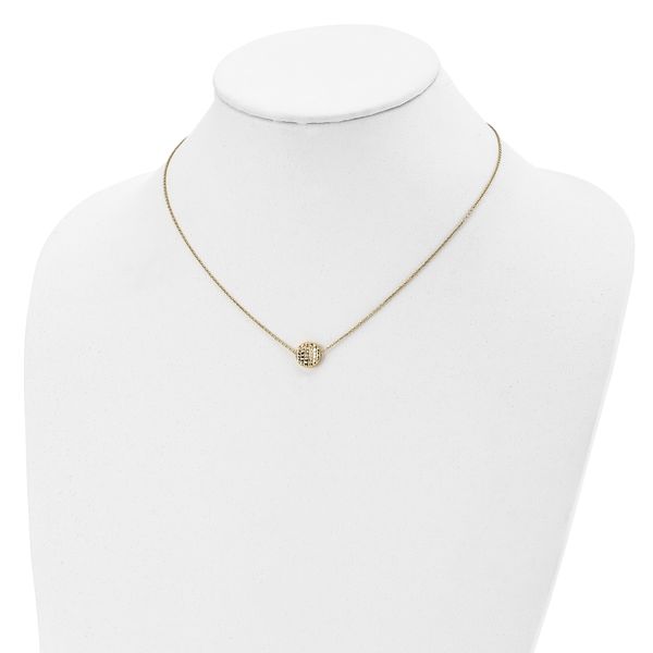 14K Polished D/C Round Necklace - Image 4