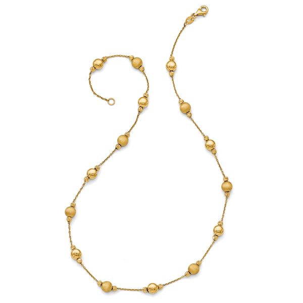Leslie's 14K D/C Scratch Finish Polished Necklace - Image 2