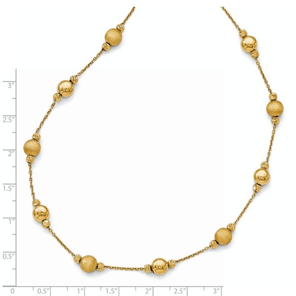 Leslie's 14K D/C Scratch Finish Polished Necklace - Image 3