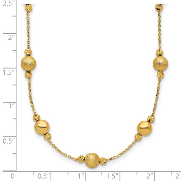 Leslie's 14K D/C Scratch Finish Polished Necklace - Image 3