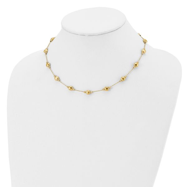 Leslie's 14K D/C Scratch Finish Polished Necklace - Image 4