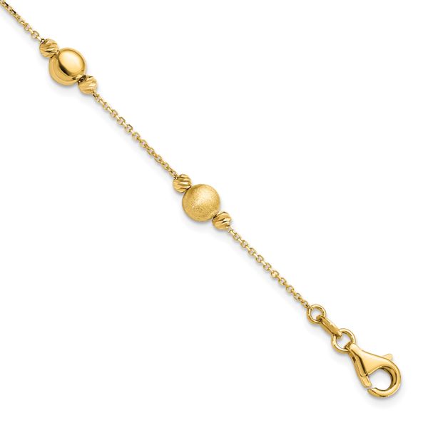 Leslie's 14K D/C Scratch Finish Polished Bracelet