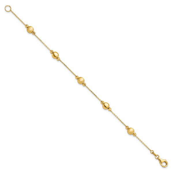 Leslie's 14K D/C Scratch Finish Polished Bracelet - Image 2