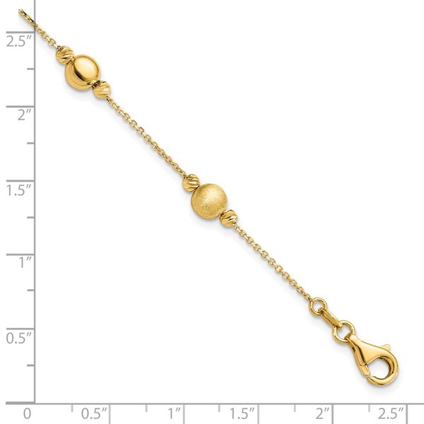 Leslie's 14K D/C Scratch Finish Polished Bracelet - Image 3