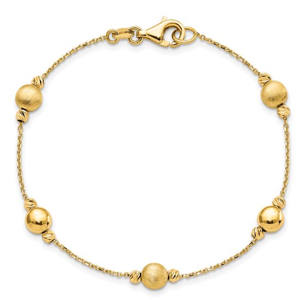Leslie's 14K D/C Scratch Finish Polished Bracelet - Image 4