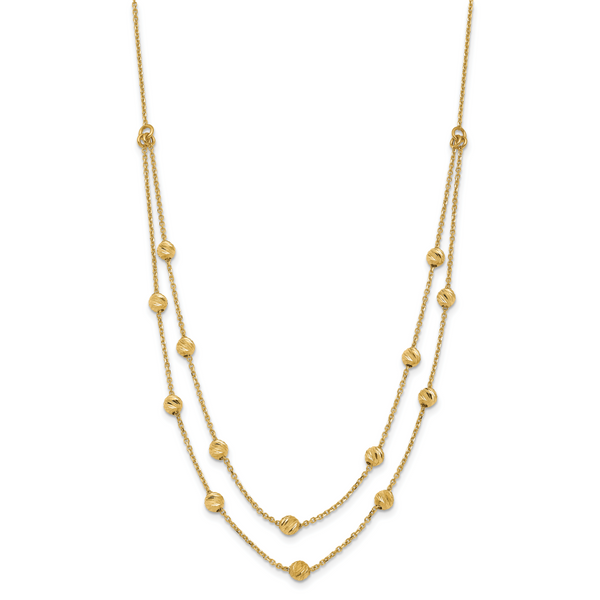 14K D/C Beaded Necklace - Image 2