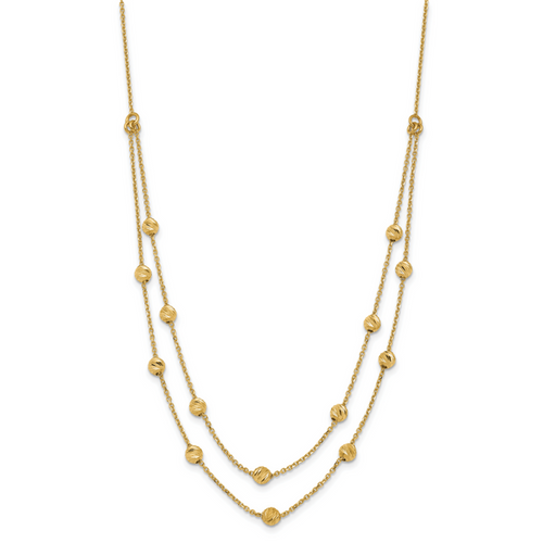14K D/C Beaded Necklace - Image 2