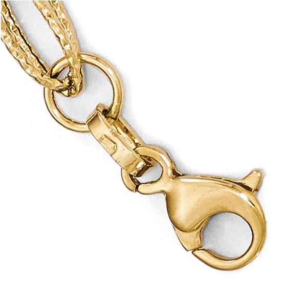 Leslie's 14K Two-tone Polished and Textured Fancy Link Bracelet - Image 3