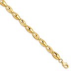Leslie's 14K Polished and D/C Bracelet