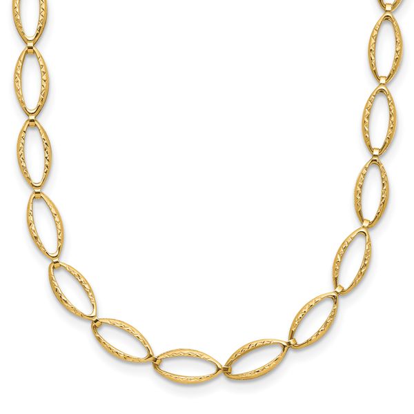 Leslie's 14K Polished and Diamond-cut Fancy Link Necklace