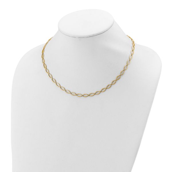 Leslie's 14K Polished and Diamond-cut Fancy Link Necklace - Image 3