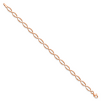 Leslie's 14K Rose Gold Polished and D/C Bracelet - Image 2