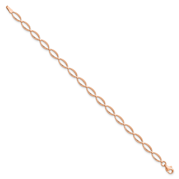 Leslie's 14K Rose Gold Polished and D/C Bracelet - Image 2