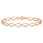 Leslie's 14K Rose Gold Polished and D/C Bracelet - Image 3