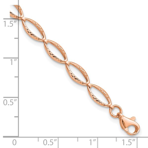 Leslie's 14K Rose Gold Polished and D/C Bracelet - Image 5