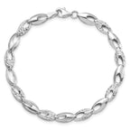 Leslie's 14K White Gold Polished and D/C Bracelet - Image 4