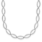 Leslie's 14K White Gold Polished and Diamond-cut Fancy Link Necklace
