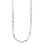 Leslie's 14K White Gold Polished and Diamond-cut Fancy Link Necklace - Image 2