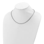 Leslie's 14K White Gold Polished and Diamond-cut Fancy Link Necklace - Image 3