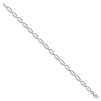 Leslie's 14K White Gold Polished and D/C Bracelet - Image 2