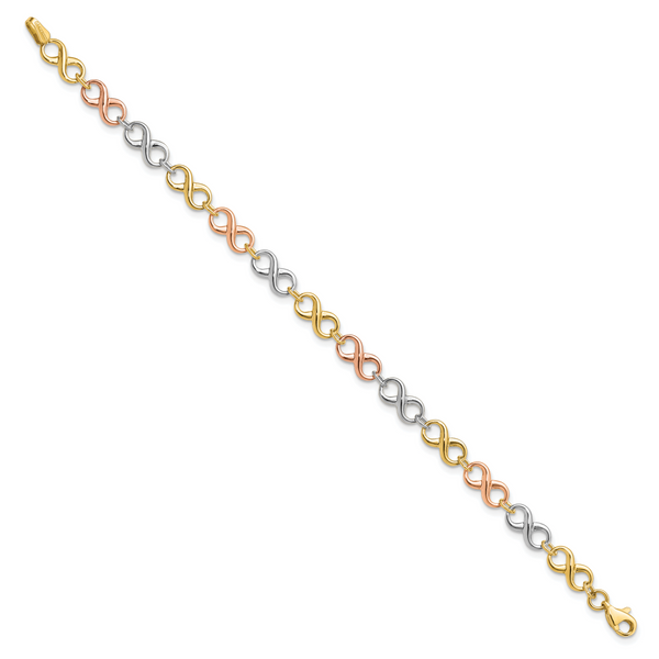 Leslie's 14K Tri-color Polished Infinity Bracelet - Image 2