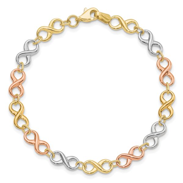 Leslie's 14K Tri-color Polished Infinity Bracelet - Image 3