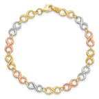 Leslie's 14K Tri-color Polished Infinity Bracelet - Image 3