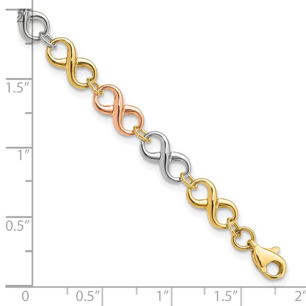 Leslie's 14K Tri-color Polished Infinity Bracelet - Image 4