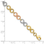 Leslie's 14K Tri-color Polished Infinity Bracelet - Image 4