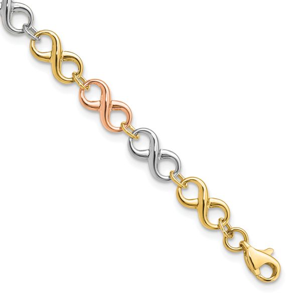 Leslie's 14K Tri-color Polished Infinity Bracelet