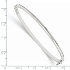 14K White Gold Polished Hinged Bangle - Image 3
