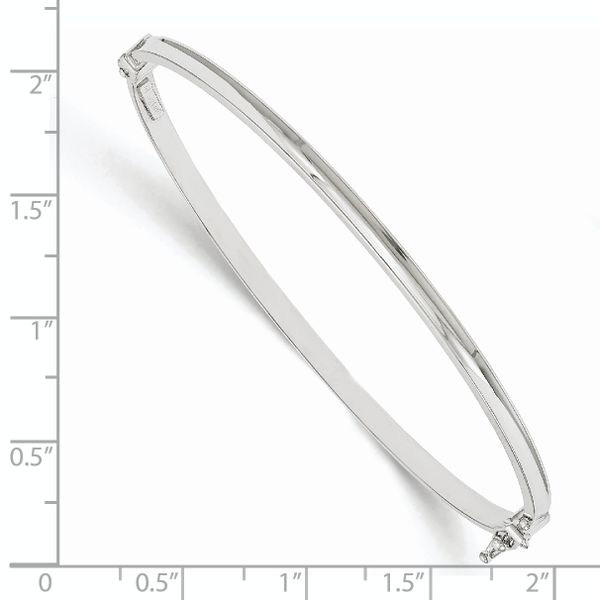 14K White Gold Polished Hinged Bangle - Image 3