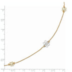 Leslie's 14K Two-tone Polished Flower with 1in ext. Anklet - Image 4