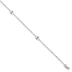 Leslie's 14K White Gold Polished with 1in ext. Anklet