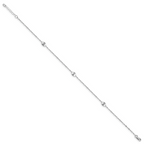 Leslie's 14K White Gold Polished with 1in ext. Anklet - Image 2