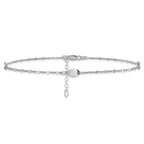 Leslie's 14K White Gold Polished with 1in ext. Anklet - Image 3