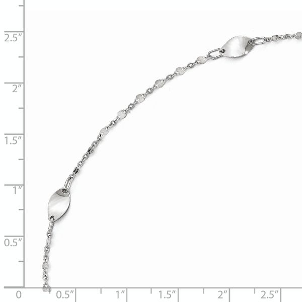 Leslie's 14K White Gold Polished with 1in ext. Anklet - Image 4