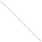 Leslie's 14K White Gold D/C Beaded with 1in ext. Anklet - Image 2