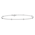 Leslie's 14K White Gold D/C Beaded with 1in ext. Anklet - Image 3