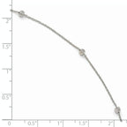 Leslie's 14K White Gold D/C Beaded with 1in ext. Anklet - Image 4