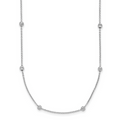 Leslie's 14K White Gold Polished and D/C Beaded 17in w/2in ext. Necklace