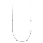Leslie's 14K White Gold Polished and D/C Beaded 17in w/2in ext. Necklace - Image 2