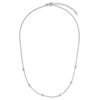 Leslie's 14K White Gold Polished and D/C Beaded 17in w/2in ext. Necklace - Image 4