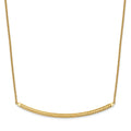 14K Polished D/C with 2in ext. Bar Necklace