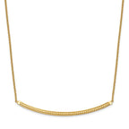 14K Polished D/C with 2in ext. Bar Necklace