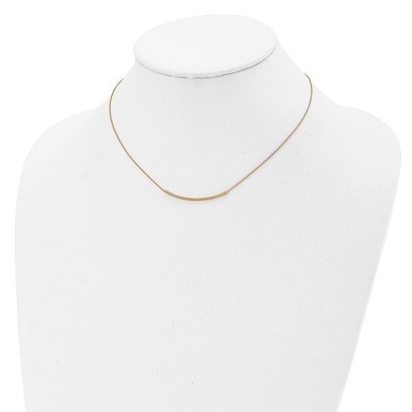 14K Polished D/C with 2in ext. Bar Necklace - Image 4