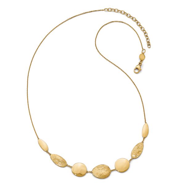 14K Polished D/C with 2in ext. Necklace - Image 2